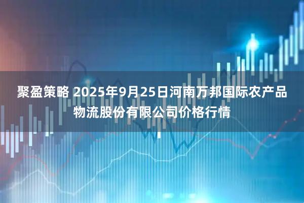 聚盈策略 2025年9月25日河南万邦国际农产品物流股份有限公司价格行情