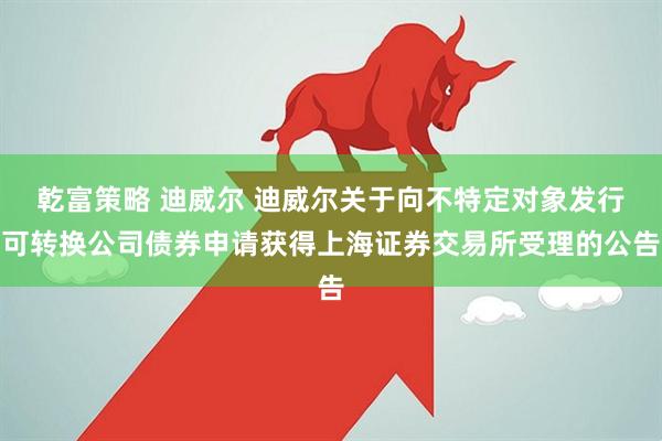 乾富策略 迪威尔 迪威尔关于向不特定对象发行可转换公司债券申请获得上海证券交易所受理的公告