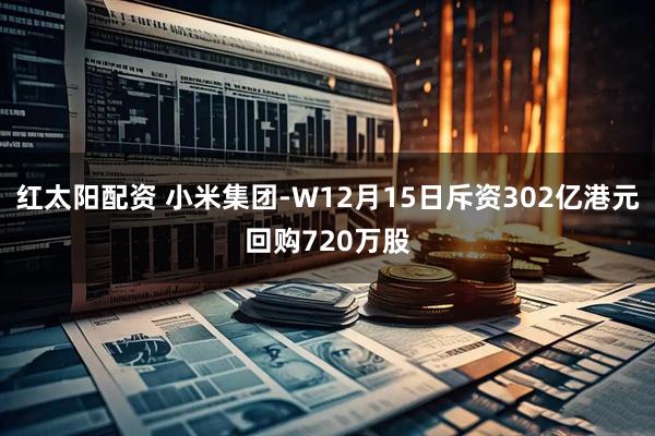 红太阳配资 小米集团-W12月15日斥资302亿港元回购720万股