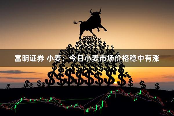 富明证券 小麦：今日小麦市场价格稳中有涨